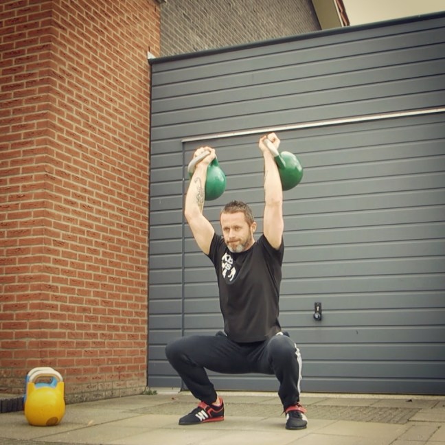 Kettlebell Double Overhead Squat Kettlebell Double Overhead Squat
