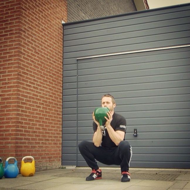 Kettlebell Globlet Squat Open Palm