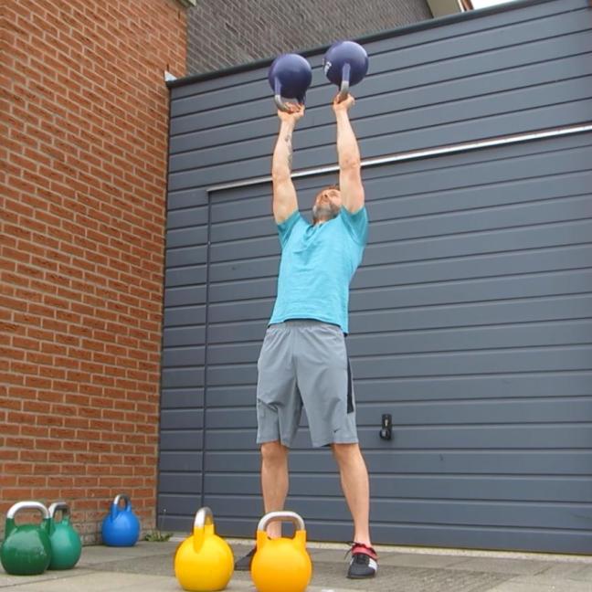 Kettlebell Double Bottom Up Press