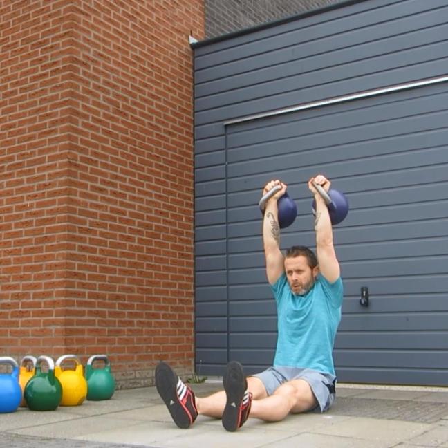 Kettlebell Double Seated Press